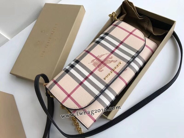 Burberry專門店新款House格紋拼皮革錢夾 巴寶莉小型手袋斜挎錢包 yxb1311